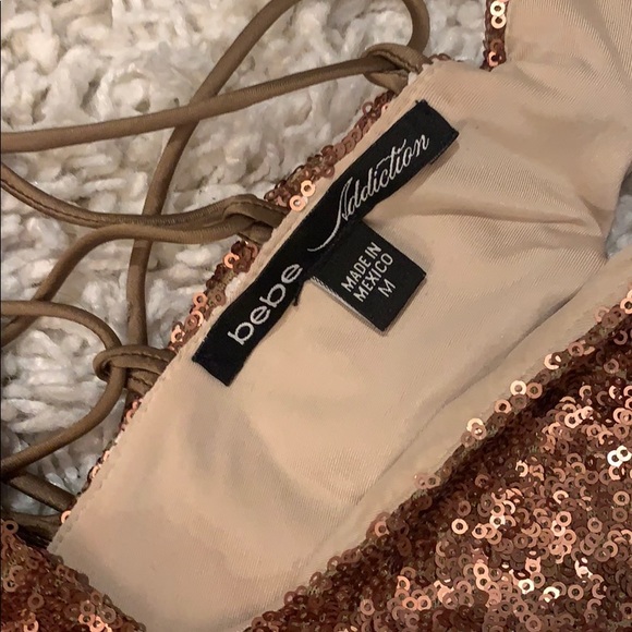 BEBE sequin bronze dress - Picture 3 of 5